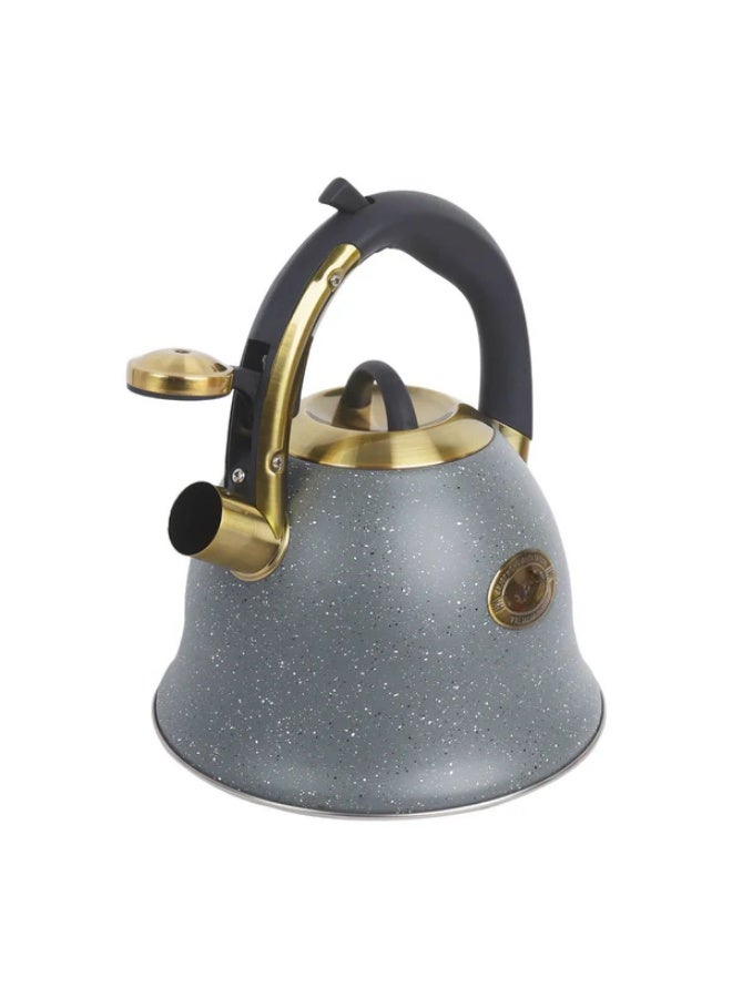 غلاية شاي ستانلس ستيل غذائي 18/10 عالية الجودة بسعة 3 لتر مع صفارة تنبيه عند الغليان – غلاية ماء توضع على البوتاجاز سريعة الغليان مقاومة للصدأ والحرارة حتى 150 درجة مئوية – كاتل شاي بمقبض آمن معزول للحرارة وغطاء واسع لسهولة التعبئة والتنظيف – غلاية شاي وقهوة وأعشاب ومشروبات ساخنة للاستخدام اليومي في المطبخ المنزلي والمكاتب والمقاهي والمطاعم – تصميم متين عملي طويل العمر مناسب لجميع أنواع المواقد الغازية والكهربائية والسيراميك - Image 3